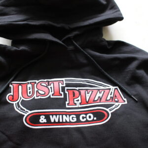 JUST PIZZA & Wing Co. sweatshirt hoody / hoodie available in Small, Medium, Large, XL, XXL